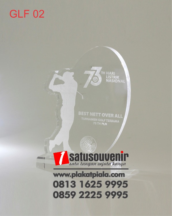 Trophy Golf Akrilik Turnamen Golf 73 Tahun Listrik Nasional - Penghargaan Akrilik